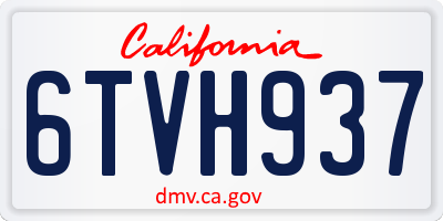 CA license plate 6TVH937