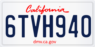 CA license plate 6TVH940