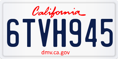 CA license plate 6TVH945