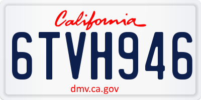 CA license plate 6TVH946