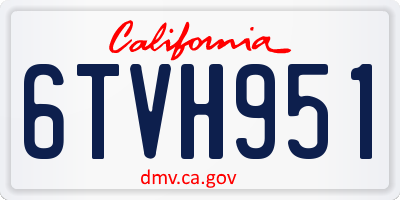 CA license plate 6TVH951