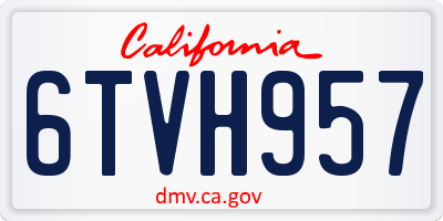 CA license plate 6TVH957