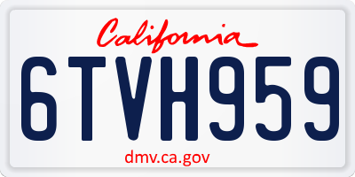 CA license plate 6TVH959