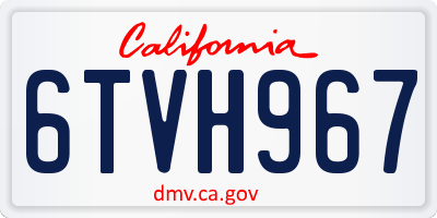 CA license plate 6TVH967