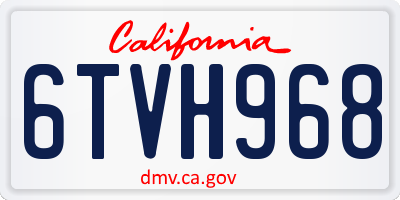 CA license plate 6TVH968