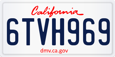 CA license plate 6TVH969