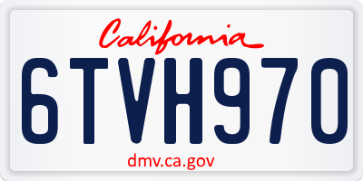 CA license plate 6TVH970