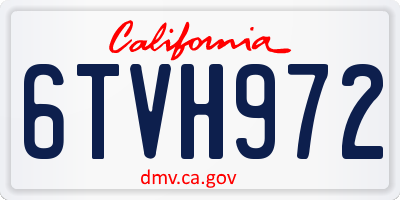 CA license plate 6TVH972