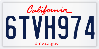 CA license plate 6TVH974