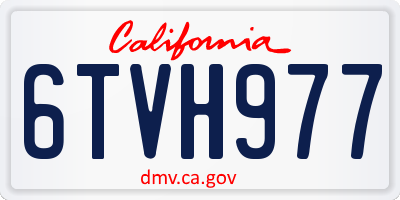 CA license plate 6TVH977