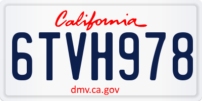 CA license plate 6TVH978