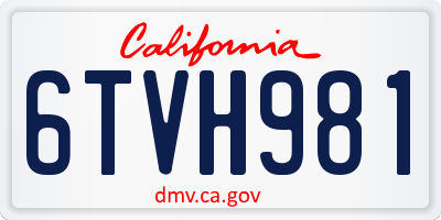 CA license plate 6TVH981