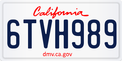 CA license plate 6TVH989