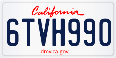 CA license plate 6TVH990