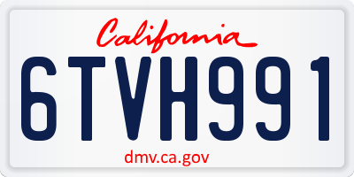 CA license plate 6TVH991