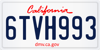CA license plate 6TVH993