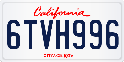 CA license plate 6TVH996