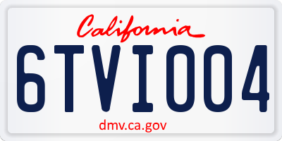 CA license plate 6TVI004