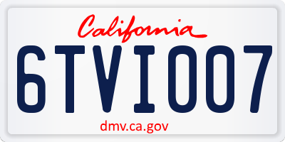 CA license plate 6TVI007