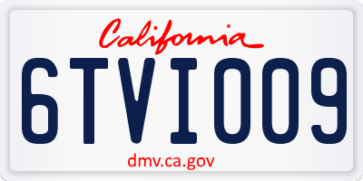CA license plate 6TVI009