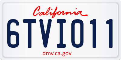 CA license plate 6TVI011