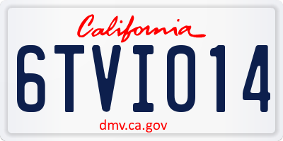 CA license plate 6TVI014