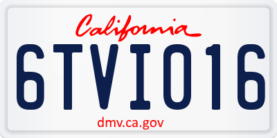 CA license plate 6TVI016