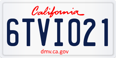 CA license plate 6TVI021