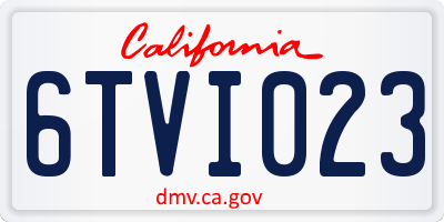 CA license plate 6TVI023