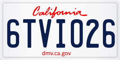 CA license plate 6TVI026