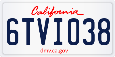 CA license plate 6TVI038