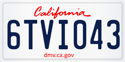 CA license plate 6TVI043