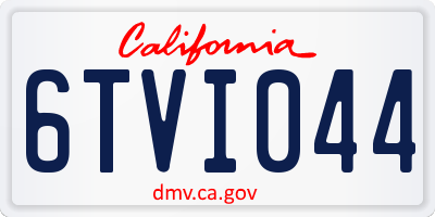 CA license plate 6TVI044