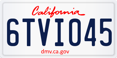 CA license plate 6TVI045