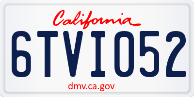 CA license plate 6TVI052