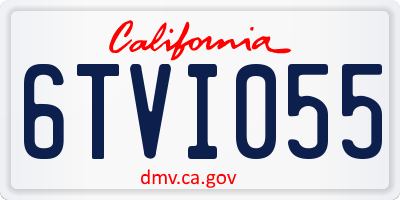 CA license plate 6TVI055