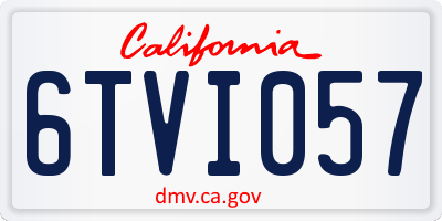 CA license plate 6TVI057