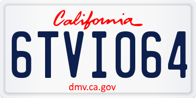 CA license plate 6TVI064