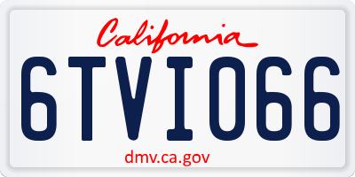 CA license plate 6TVI066