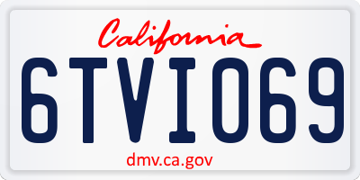 CA license plate 6TVI069