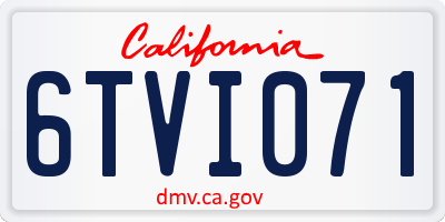 CA license plate 6TVI071