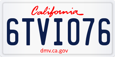 CA license plate 6TVI076