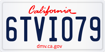 CA license plate 6TVI079