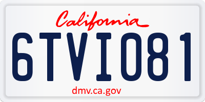 CA license plate 6TVI081