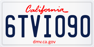 CA license plate 6TVI090