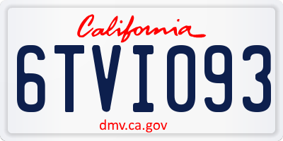 CA license plate 6TVI093