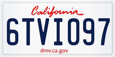 CA license plate 6TVI097