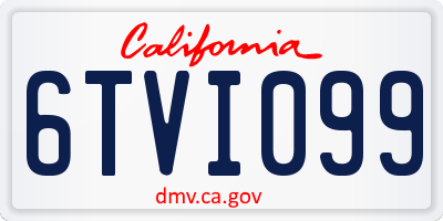 CA license plate 6TVI099