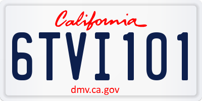 CA license plate 6TVI101