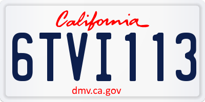 CA license plate 6TVI113
